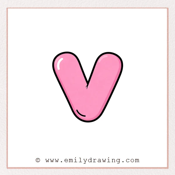 Preview of Bubble Letter V drawing